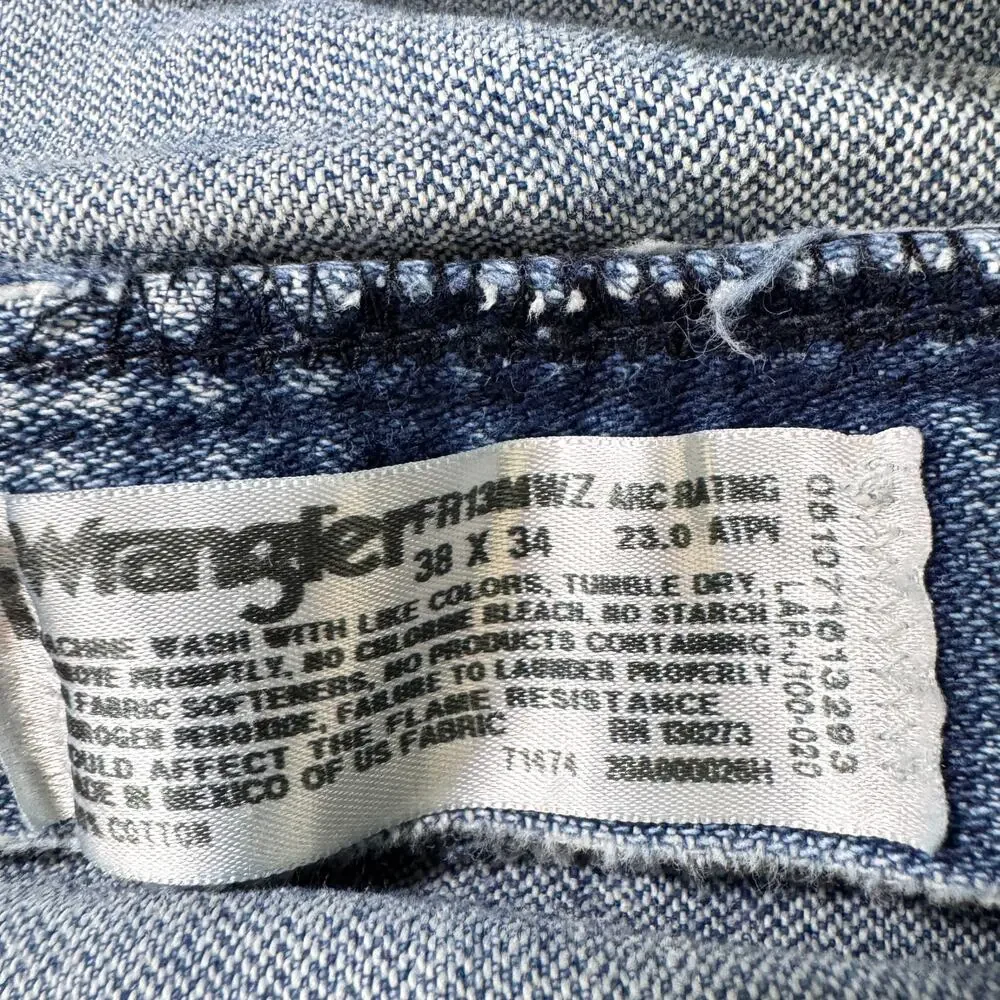 Wrangler Mens 13MWZ FR Cowboy Cut Original Fit Jean Size 38 X 34 Flame Resistant